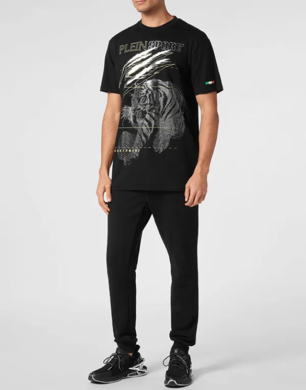 cotton_dotted_lamina_tshi_3.webp Philipp Plein Cotton Dotted Lamina T-shirt Round Neck SS Tiger black/silver Hot