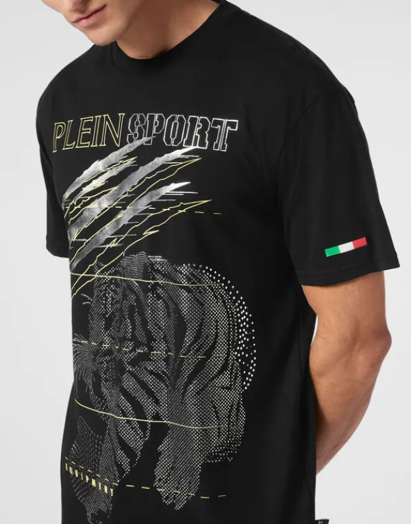 cotton_dotted_lamina_tshi_4.webp Philipp Plein Cotton Dotted Lamina T-shirt Round Neck SS Tiger black/silver Hot