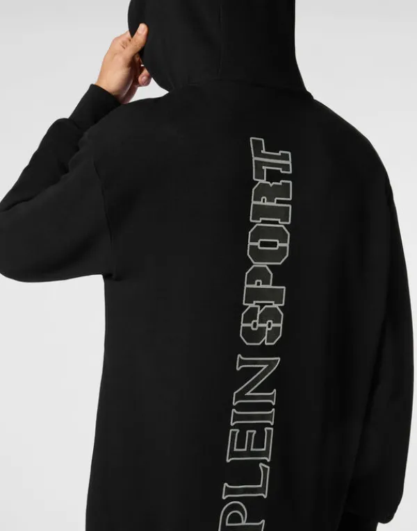 cotton_hoodie_sweatshirt__5.webp Philipp Plein Cotton Hoodie Sweatshirt LS Lamina Scratch black/silver Fashion