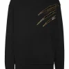 Philipp Plein Cotton Sweatshirt Round Neck LS Lamina Scratch black/lightgold Outlet