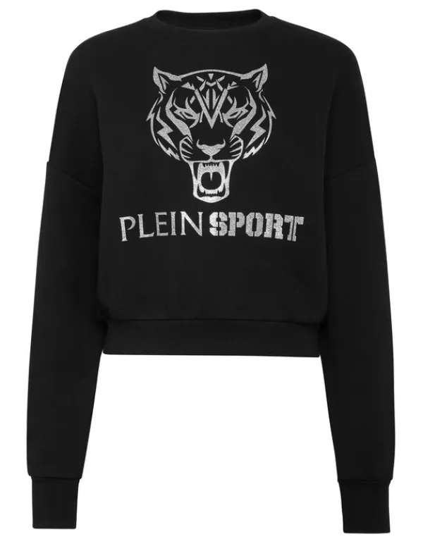 Philipp Plein Cropped Hoodie Sweatjacket Tiger black Clearance