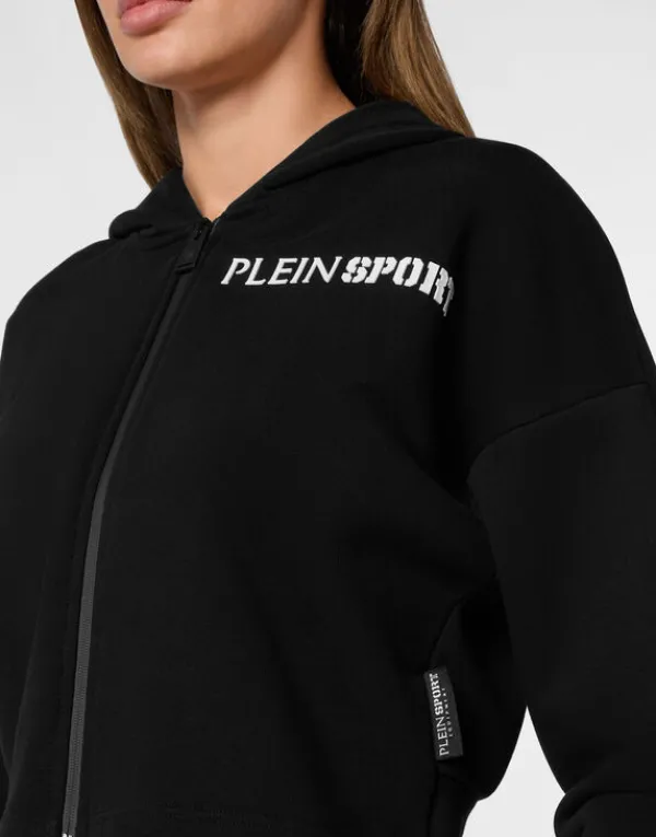 cropped_hoodie_sweatshirt_4-3.webp Philipp Plein Cropped Hoodie Sweatshirt Tiger black Fashion