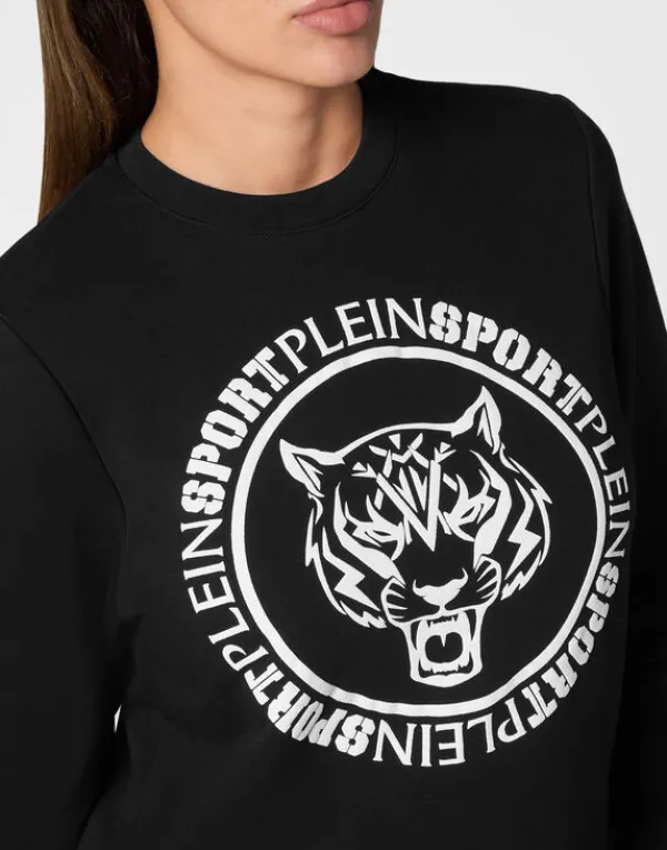 cropped_roundneck_sweatsh_4.webp Philipp Plein Cropped Roundneck Sweatshirt black Outlet