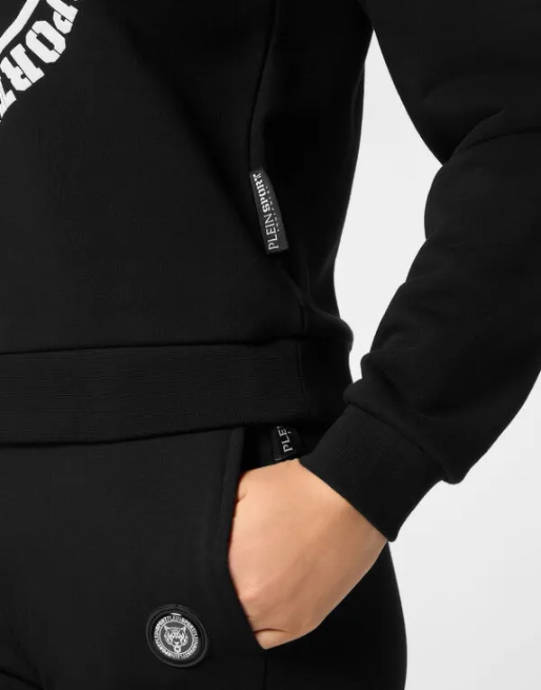 cropped_roundneck_sweatsh_5.webp Philipp Plein Cropped Roundneck Sweatshirt black Outlet
