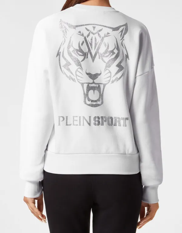 cropped_sweatshirt_ls_gli_2.webp Philipp Plein Cropped Sweatshirt LS Glitter white Outlet