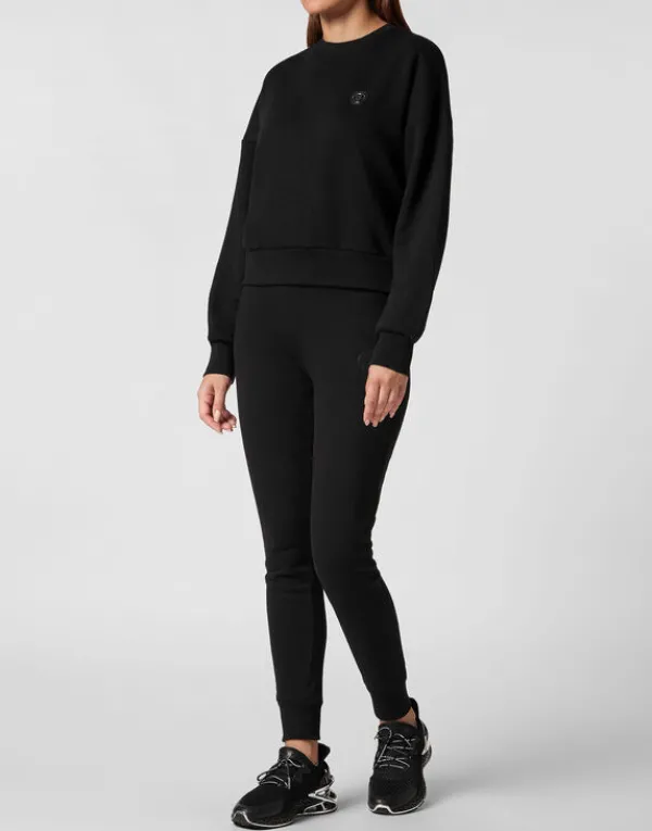 cropped_sweatshirt_ls_gli_3-1.webp Philipp Plein Cropped Sweatshirt LS Glitter black Sale