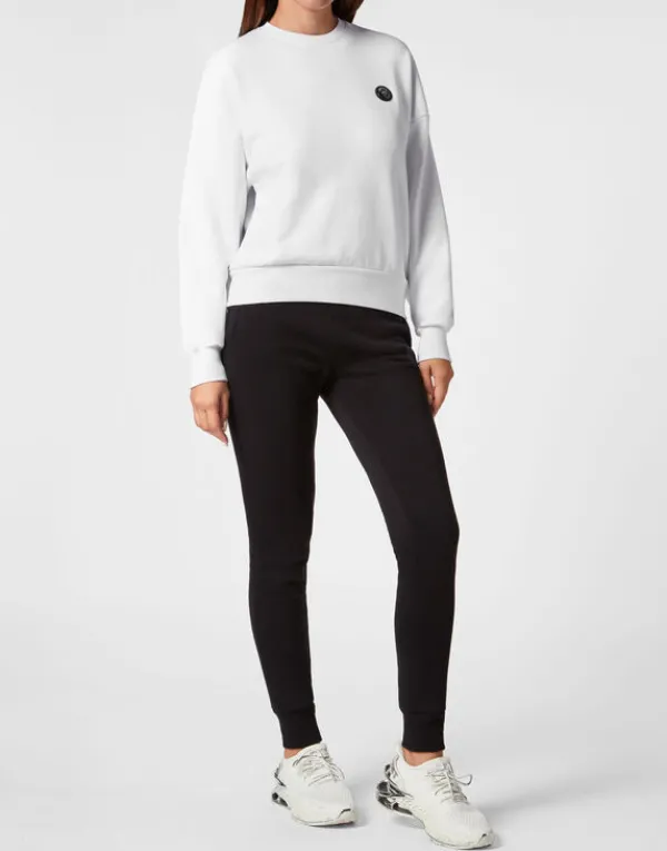 cropped_sweatshirt_ls_gli_3.webp Philipp Plein Cropped Sweatshirt LS Glitter white Outlet