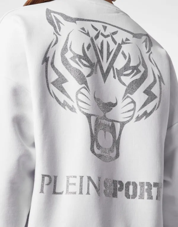 cropped_sweatshirt_ls_gli_4.webp Philipp Plein Cropped Sweatshirt LS Glitter white Outlet