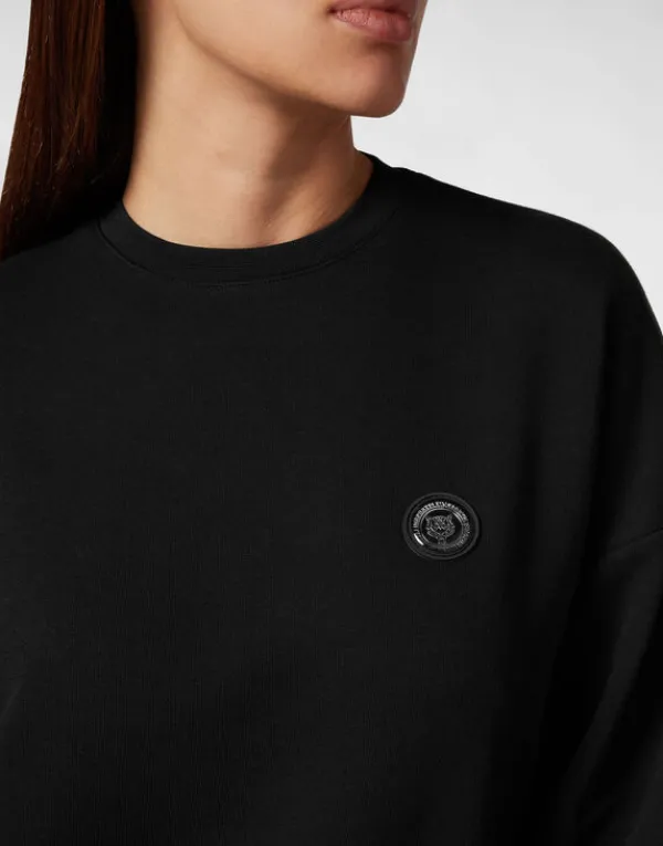 cropped_sweatshirt_ls_gli_5-1.webp Philipp Plein Cropped Sweatshirt LS Glitter black Sale