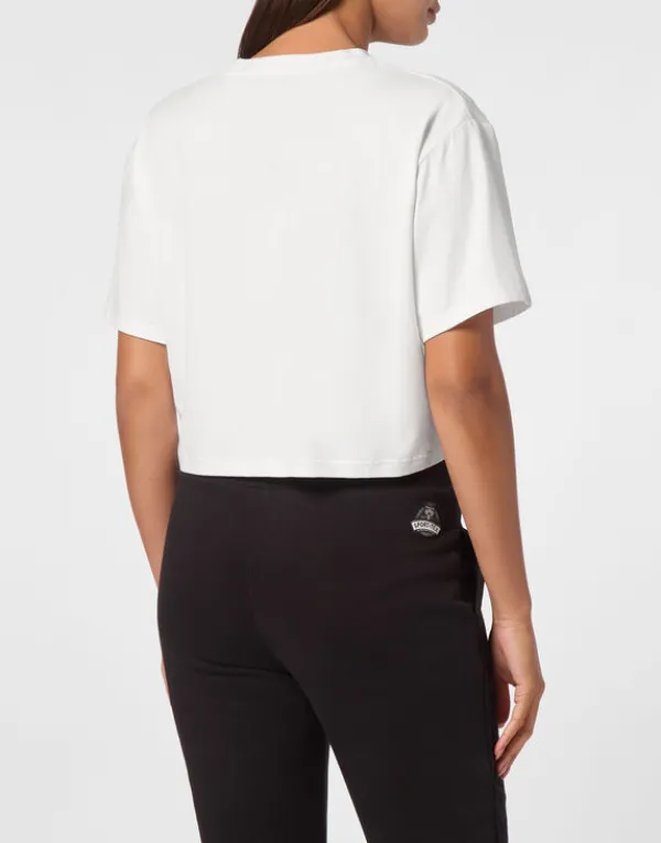 cropped_tshirt_round_neck_2-6.webp Philipp Plein Cropped T-shirt Round Neck SS white Discount