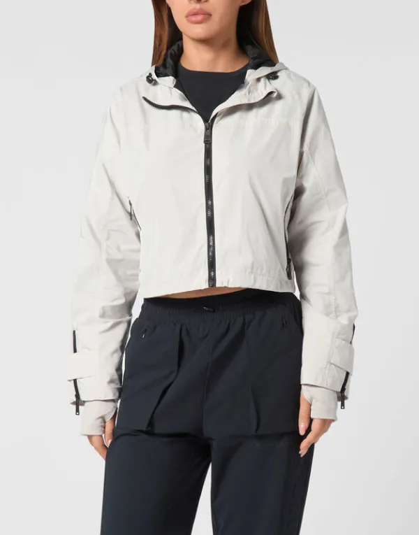 Philipp Plein Hooded Active Jacket LS Scratch lightgrey Fashion