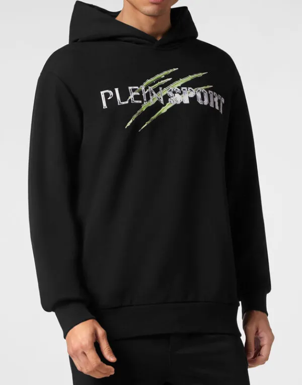 Philipp Plein Hoodie Sweatshirt Chrome Scratch Edition black+greenfluo Online