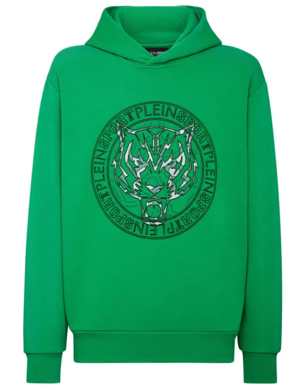Philipp Plein Hoodie Sweatshirt Tiger GreenFluo/Black New