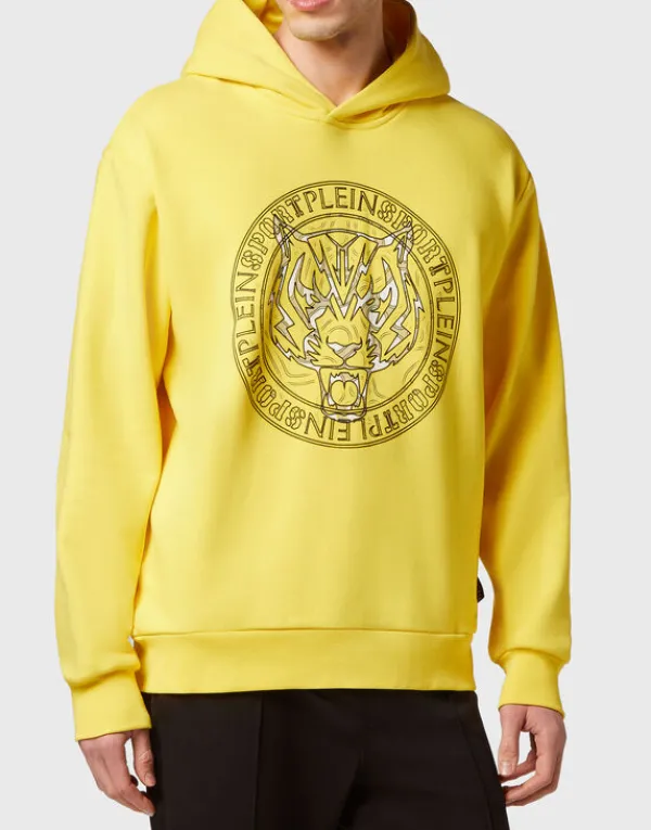 Philipp Plein Hoodie Sweatshirt Tiger YellowFluo/Black Sale