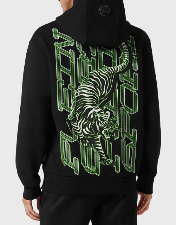 hoodie_sweatshirt_tiger_2-5.webp Philipp Plein Hoodie Sweatshirt Tiger black+greenfluo New