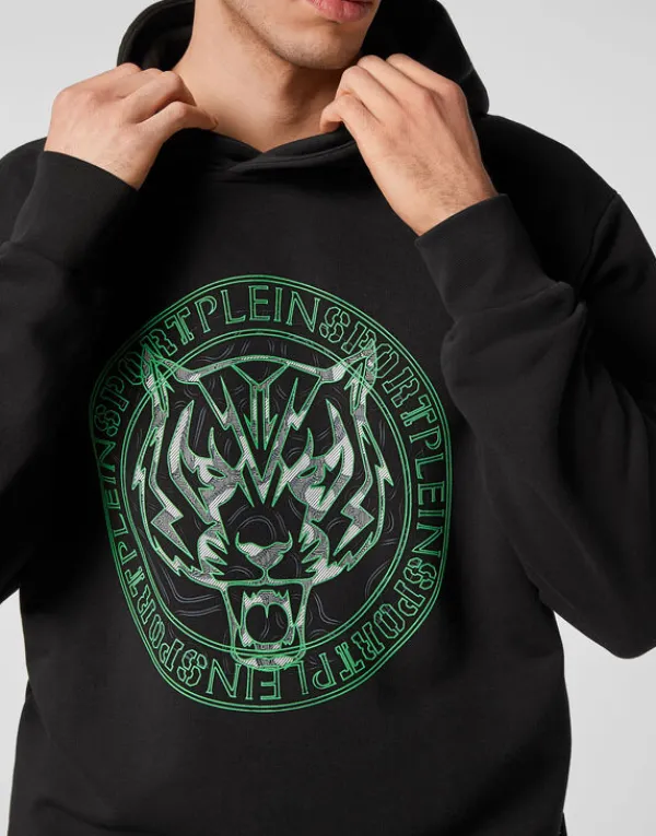 hoodie_sweatshirt_tiger_4-10.webp Philipp Plein Hoodie Sweatshirt Tiger black+greenfluo Outlet