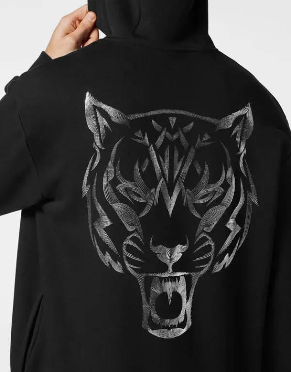 hoodie_sweatshirt_tiger_5-15.webp Philipp Plein Hoodie sweatshirt Tiger black/silver Discount