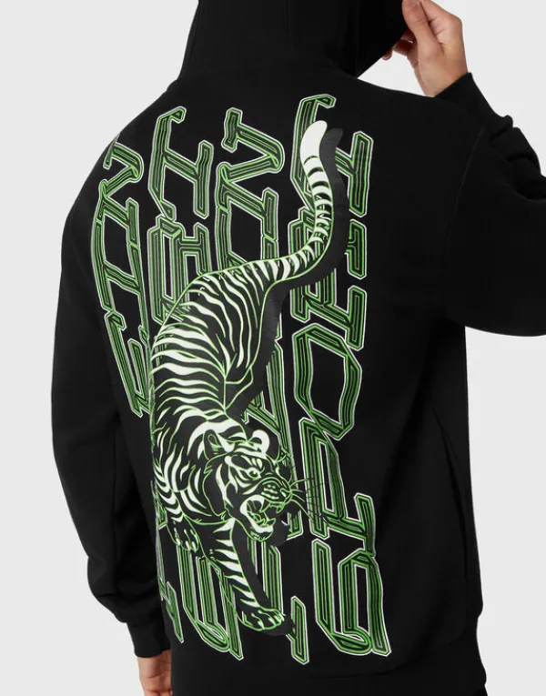 hoodie_sweatshirt_tiger_5-5.webp Philipp Plein Hoodie Sweatshirt Tiger black+greenfluo New