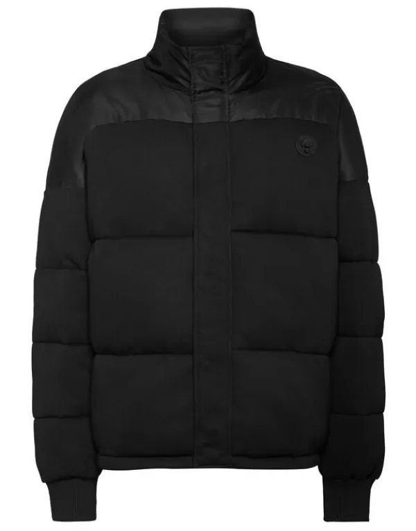 Philipp Plein Hybrid Jersey Puffered Jacket LS black Outlet