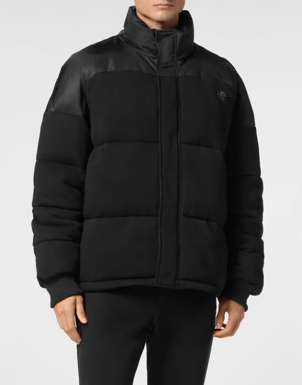 Philipp Plein Hybrid Jersey Puffered Jacket LS black Outlet