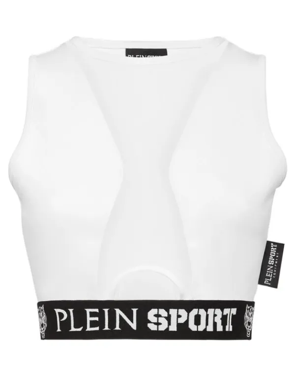Philipp Plein Jogging Cropped Top Basic white Sale