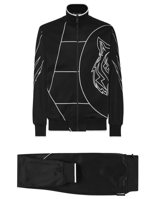 Philipp Plein Jogging Tracksuit: Top/Trousers Tiger Court Edition black Hot