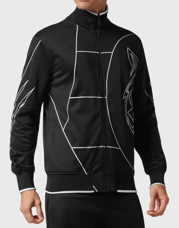 Philipp Plein Jogging Tracksuit: Top/Trousers Tiger Court Edition black Hot