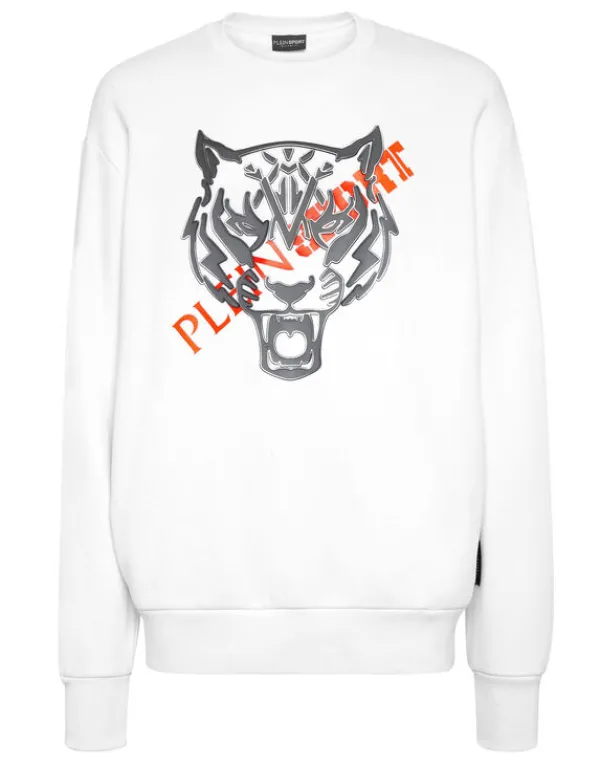 Philipp Plein Longsleeve Sweatshirt Tiger white Outlet