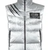 Philipp Plein Nylon Crease Vest Silver Clearance