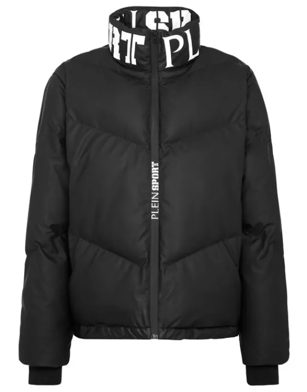 Philipp Plein Nylon Down Jacket Tiger black Sale