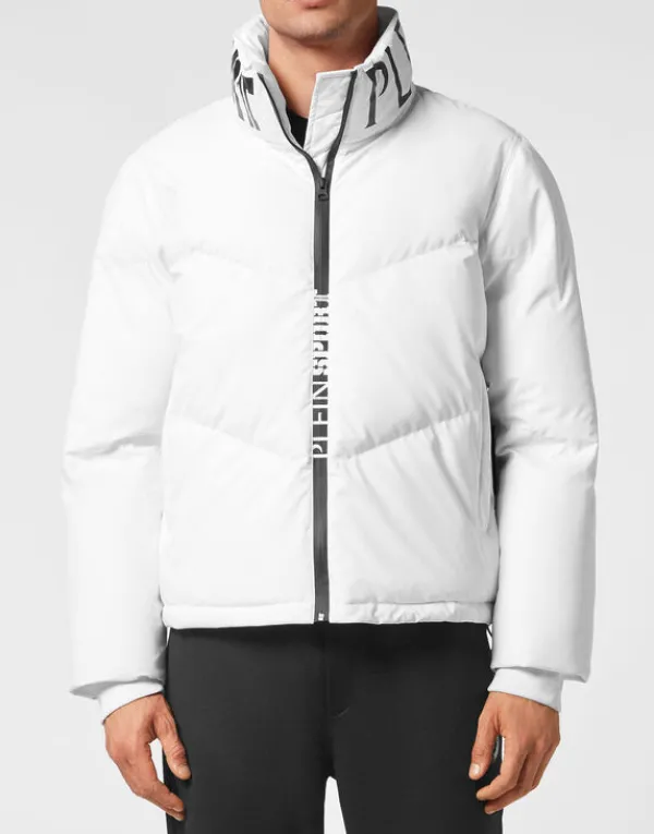 Philipp Plein Nylon Down Jacket Tiger white Online