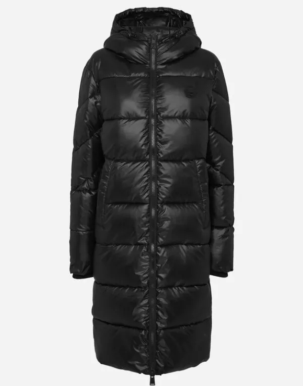 Philipp Plein Nylon Long Puffered Jacket black Discount