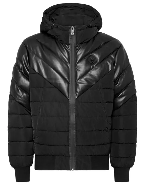 Philipp Plein Nylon Puffer Jacket black Clearance