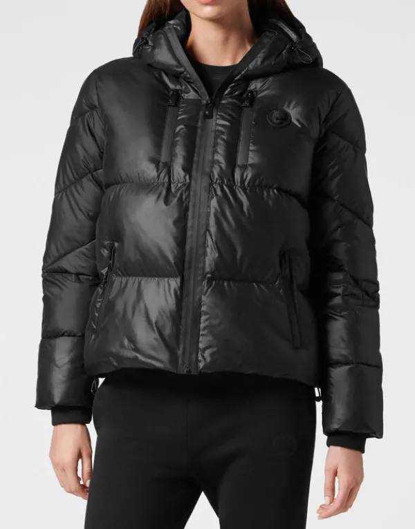 Philipp Plein Nylon Puffer Jacket black New
