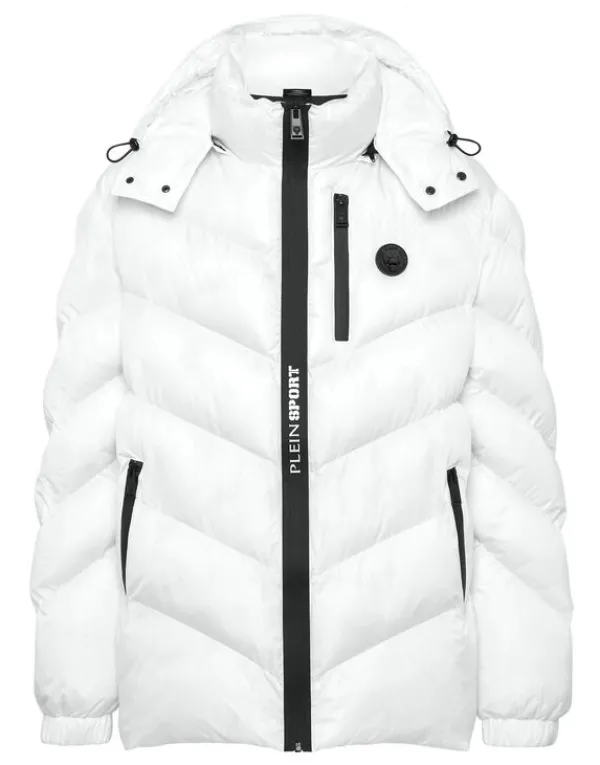 Philipp Plein Nylon Puffer Jacket Tiger white Best