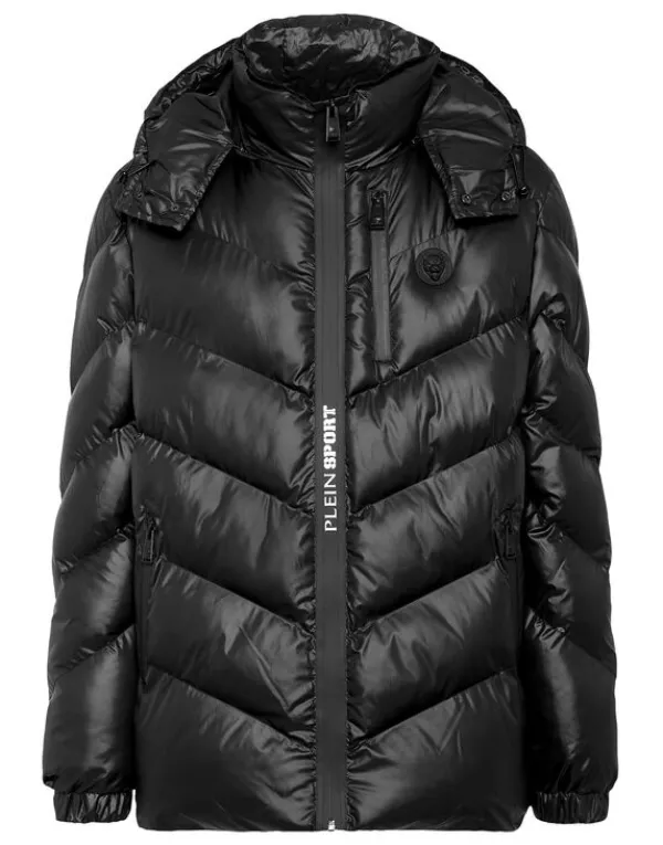 Philipp Plein Nylon Puffer Jacket Tiger black Best