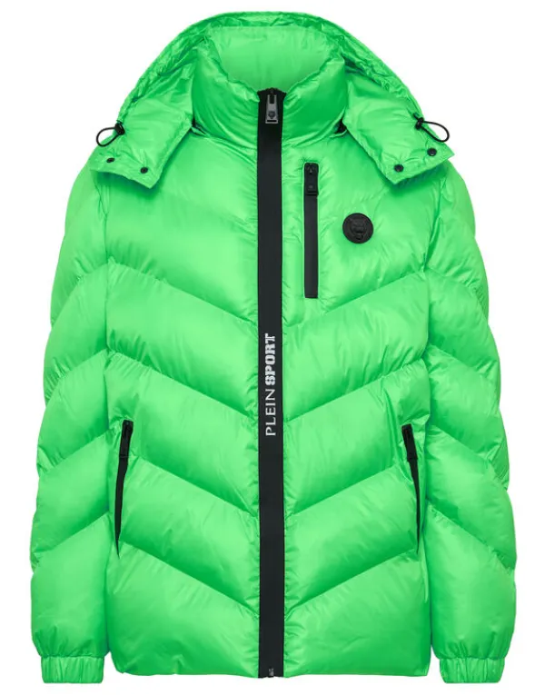 Philipp Plein Nylon Puffer Jacket Tiger greenfluo Best