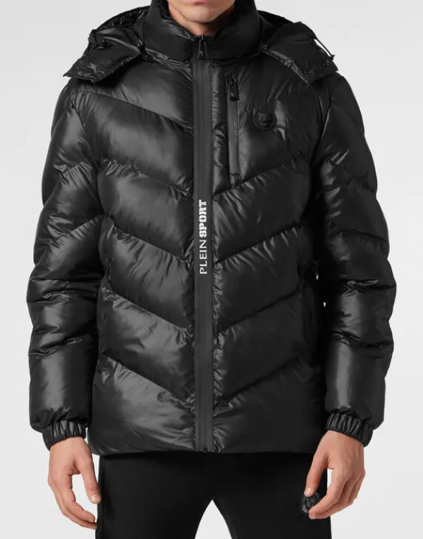 Philipp Plein Nylon Puffer Jacket Tiger black Best