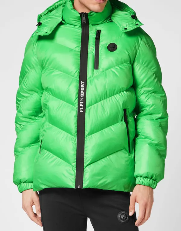 Philipp Plein Nylon Puffer Jacket Tiger greenfluo Best