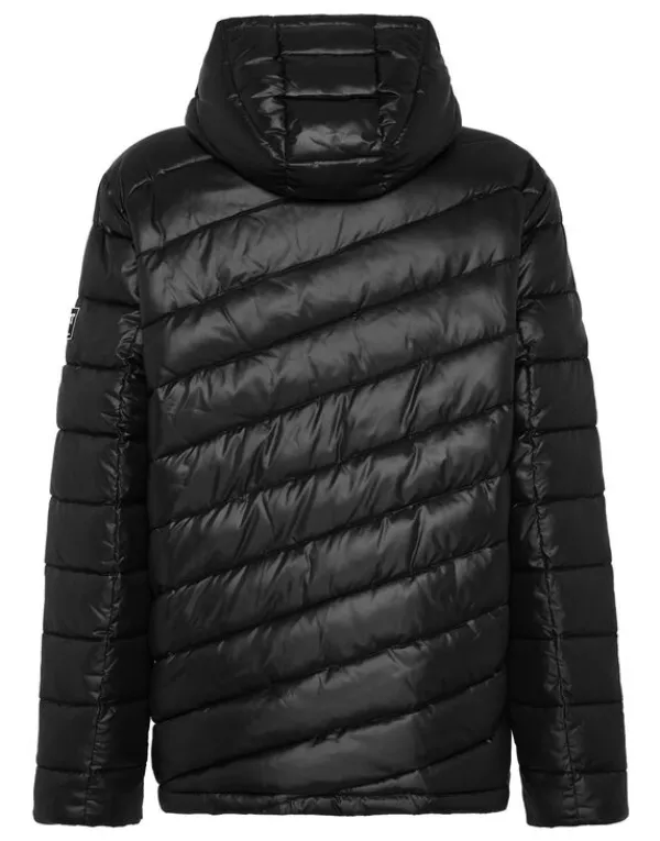 Philipp Plein Nylon Puffered Jacket black Clearance