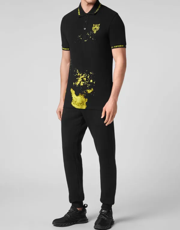 polo_shirt_ss_tiger_3.webp Philipp Plein Polo Shirt SS Tiger black/yellowfluo Discount
