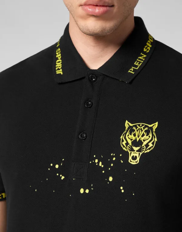 polo_shirt_ss_tiger_4.webp Philipp Plein Polo Shirt SS Tiger black/yellowfluo Discount