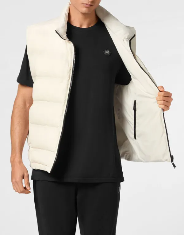 reversible_lightweight_pa_7.webp Philipp Plein Reversible Lightweight Padded Vest Scratch grey Fashion