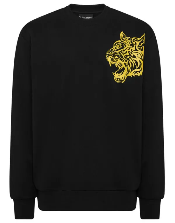 Philipp Plein Roundneck Sweatshirt Tiger black Clearance