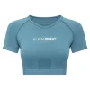Philipp Plein Seamless Cropped T-shirt V-Neck SS Logo petrol Discount