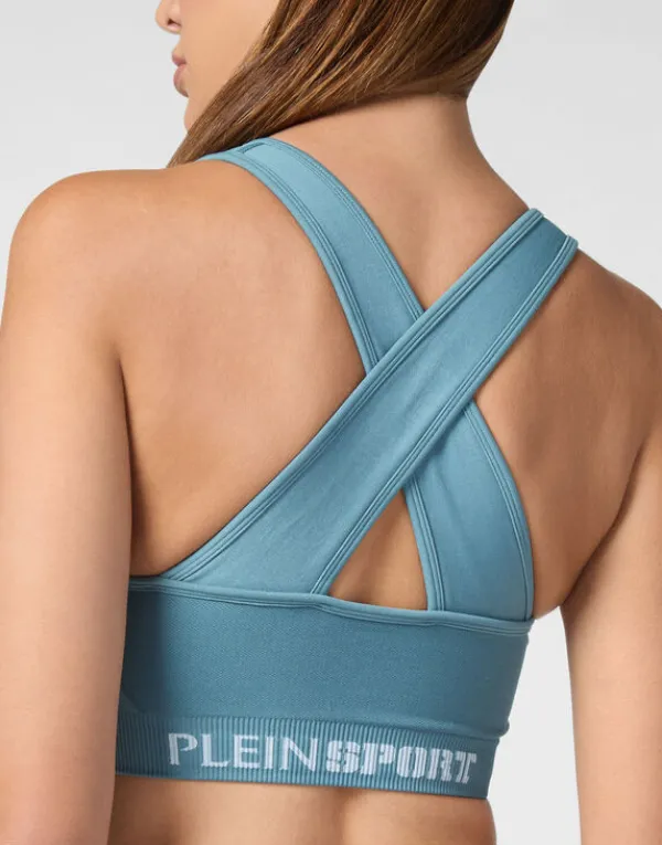seamless_wide_straps_spor_4.webp Philipp Plein Seamless Wide Straps Sport Bra Logo petrol Hot