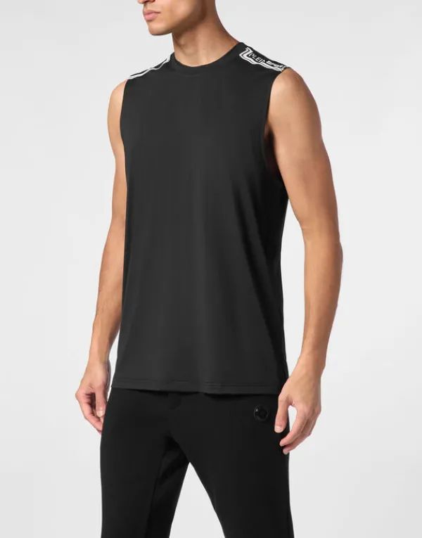 Philipp Plein Sleeveless T-shirt Round Neck SS black New