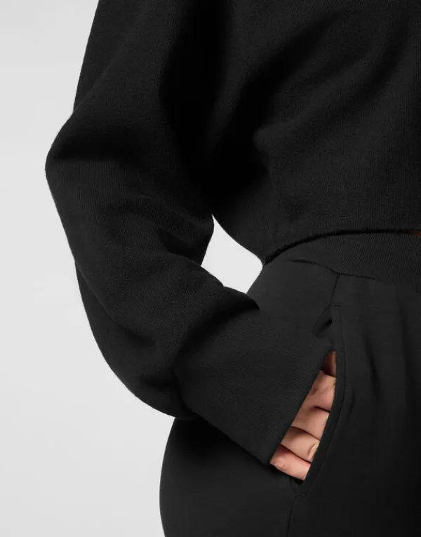 sponge_cropped_sweatshirt_5.webp Philipp Plein Sponge Cropped Sweatshirt Round Neck LS black New