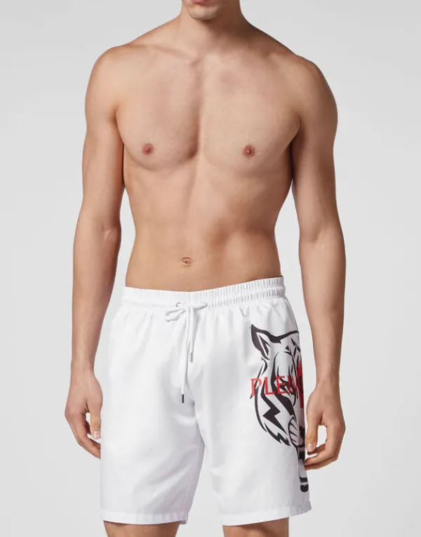 Philipp Plein Swim-Trunks Tiger white Fashion