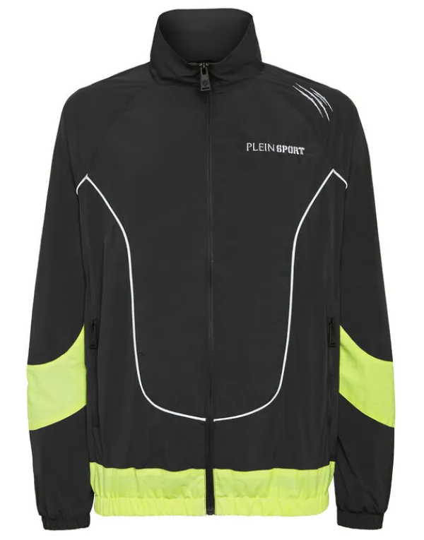 Philipp Plein Technical Jogging Bomber Jacket LS Scratch black/yellowfluo Online